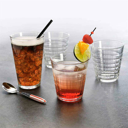275ml Clear Prisme Tumbler Glasses - Pack of Six