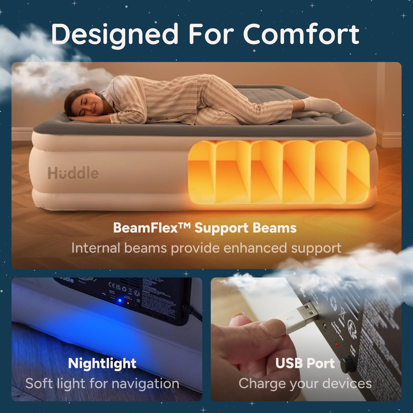 Huddle Never Deflate Air Bed - King