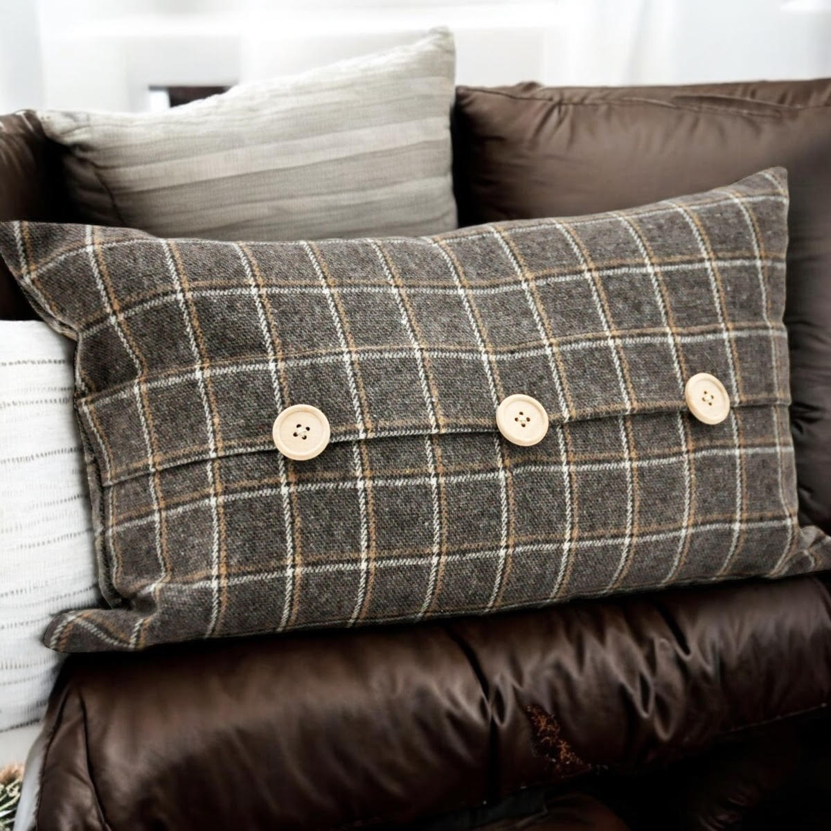 30 X 50CM BROWN  VELVET CUSHION COVER ONLY