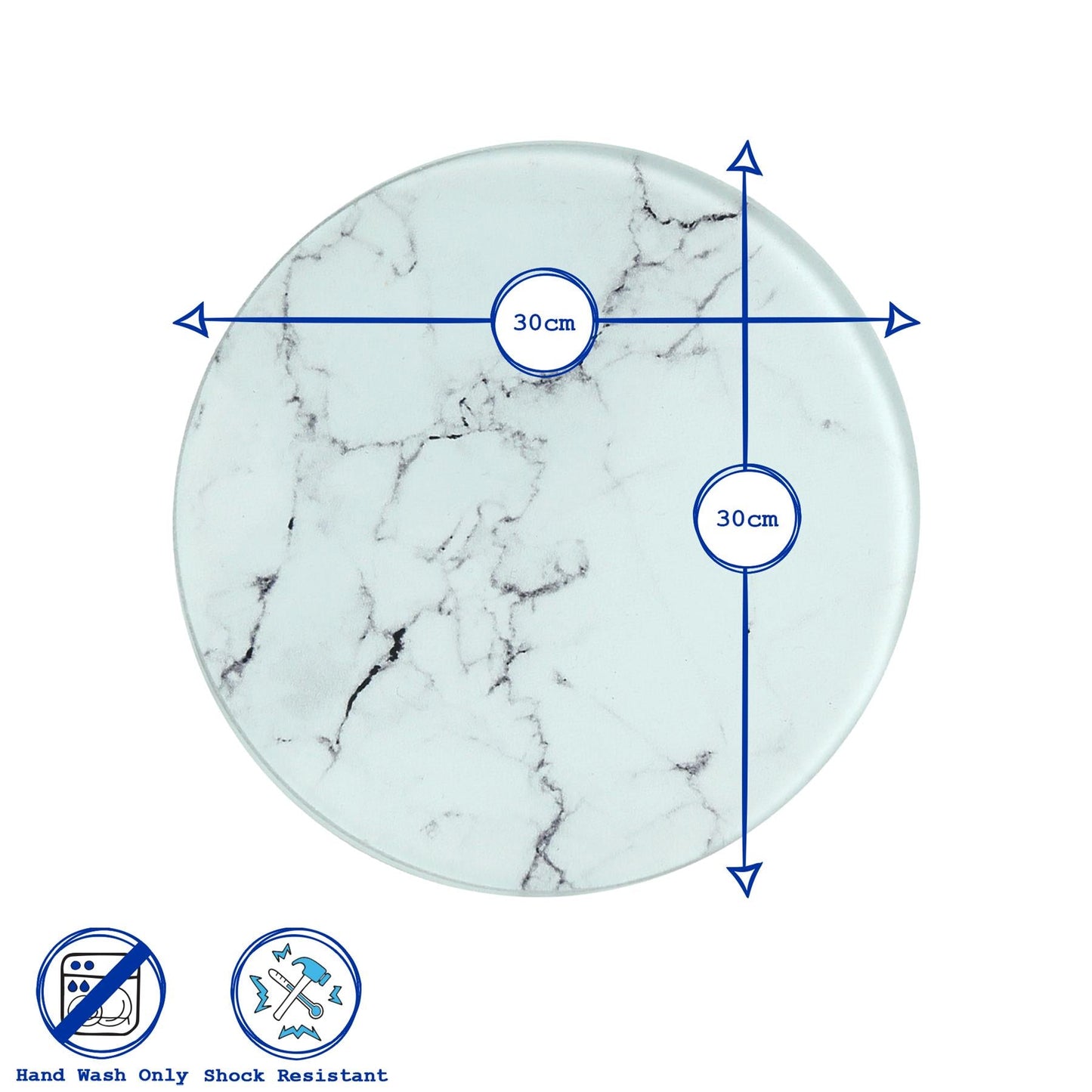 30cm Round Glass Placemats - Pack of Six