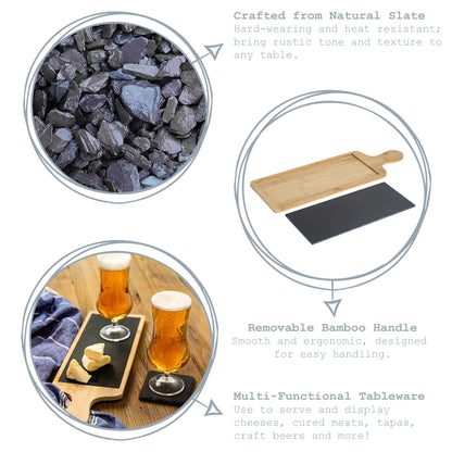 44.5cm x 14.5cm Slate Bamboo Serving Board