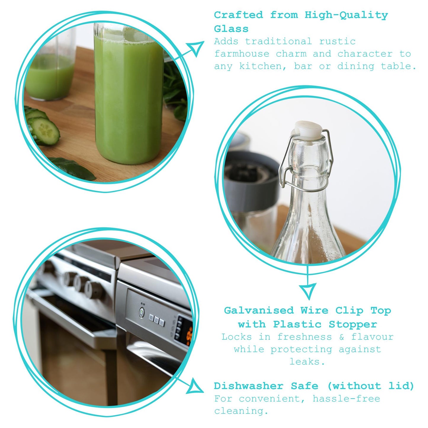 Glass Bottle with Swing Top