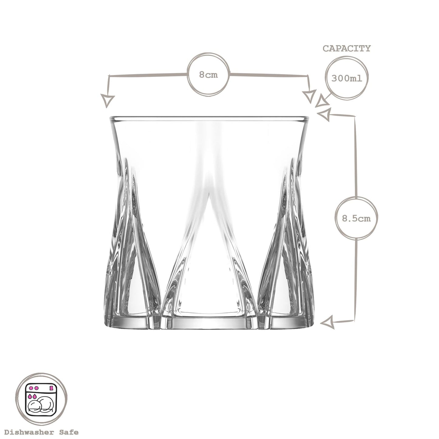 12pc Zoey Glass Tumbler Set - 300ml/380ml