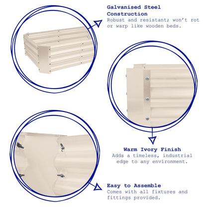 120cm x 60cm Semicircular Galvanised Steel Raised Garden Bed
