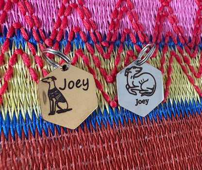 Engraved Dog Tags - Hexagonal