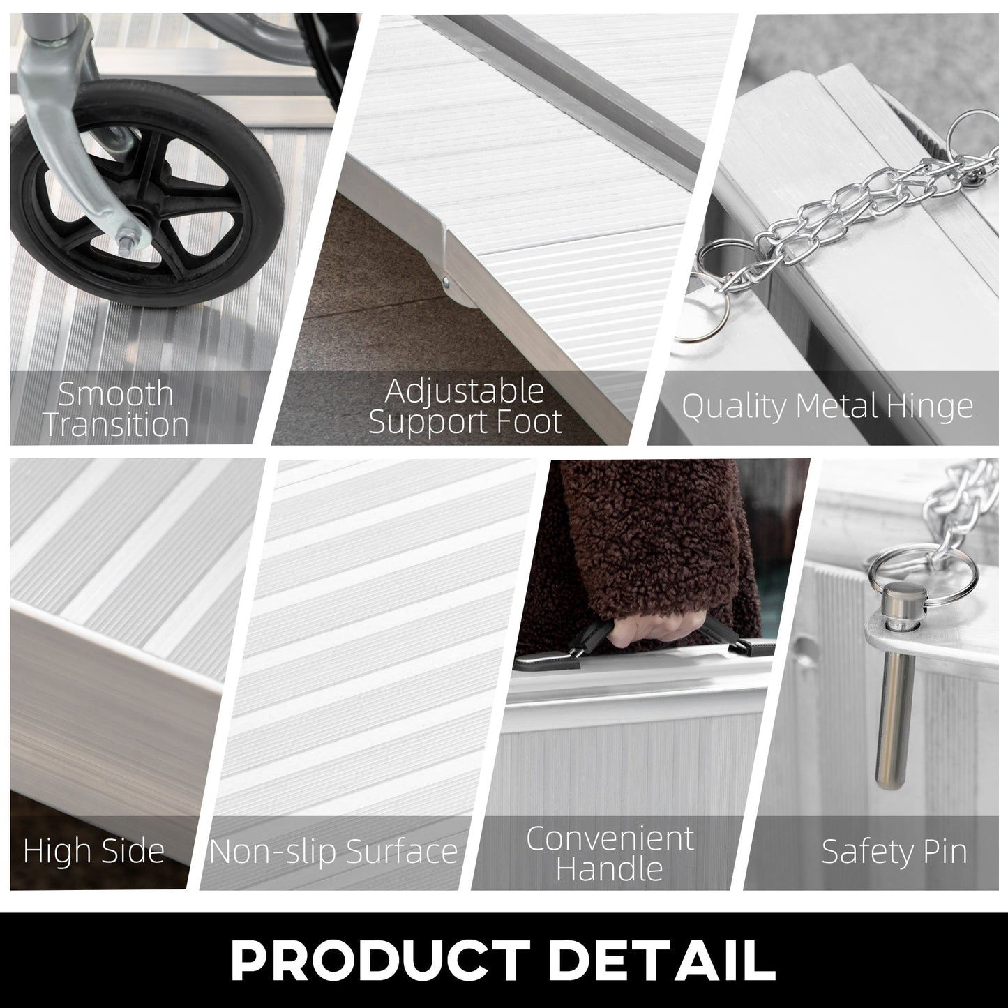 Textured Aluminium Folding Wheelchair Ramp