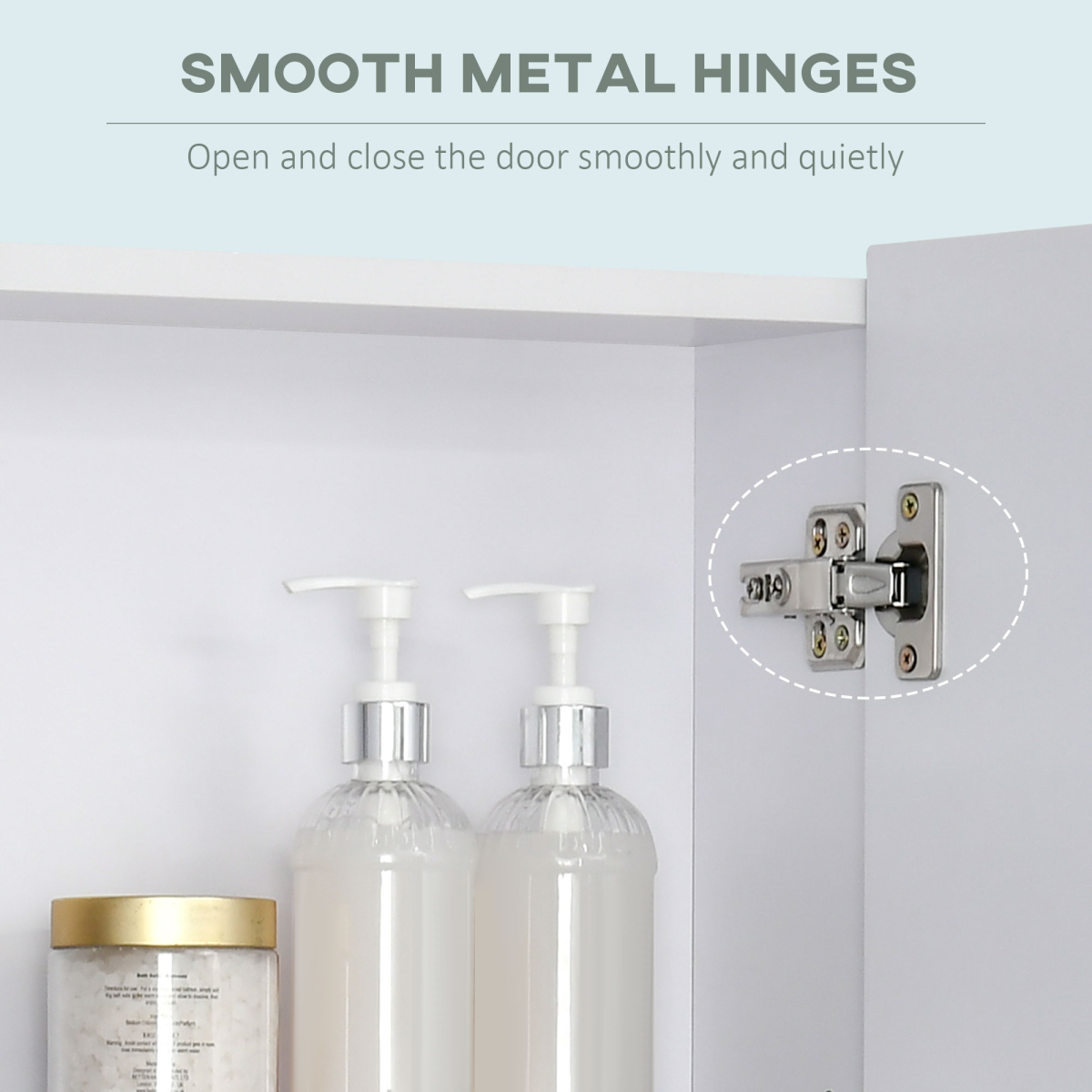 kleankin Wall Mount Medicine Cabinet with Mirror and Adjustable Shelf, White