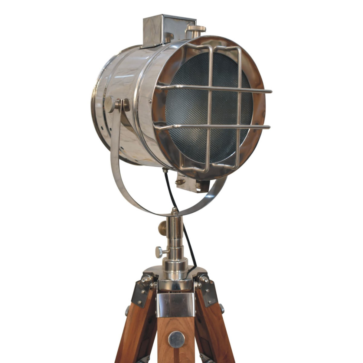 Artisan Furniture Home Decor Accessories - Caged Chrome Spotlight Floor Lamp