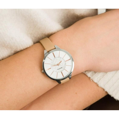 Sekonda Ladies Fashion Editions white Dial with Beige Leather Strap Watch