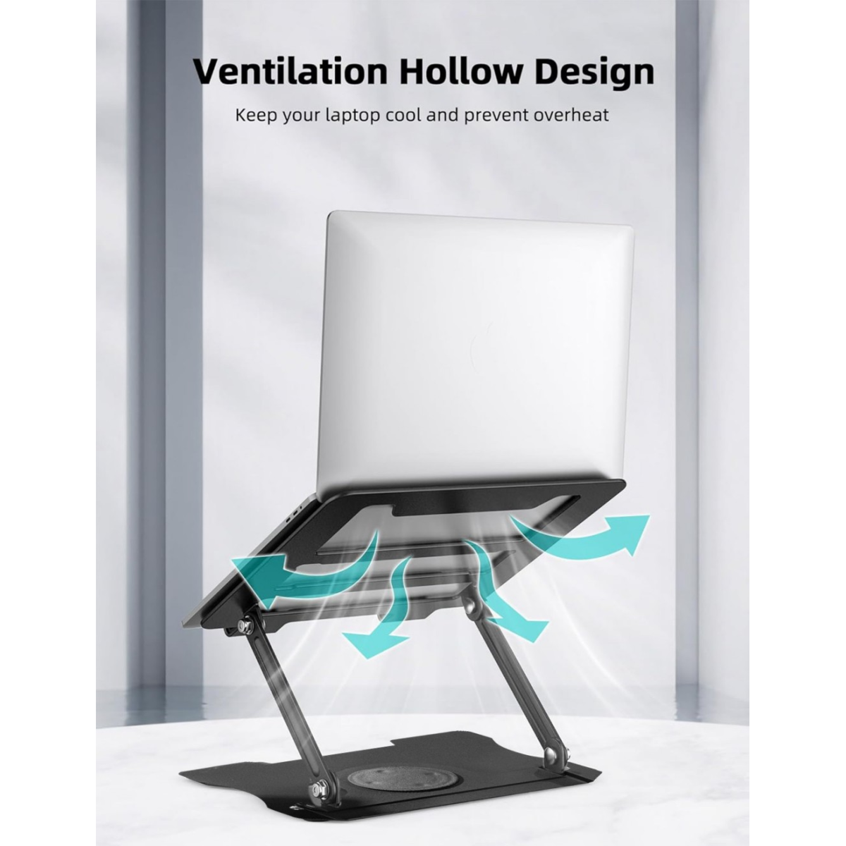 360Â° Metal Portable Laptop Tablet Stand Riser Bracket Adjustable Holder For Desk