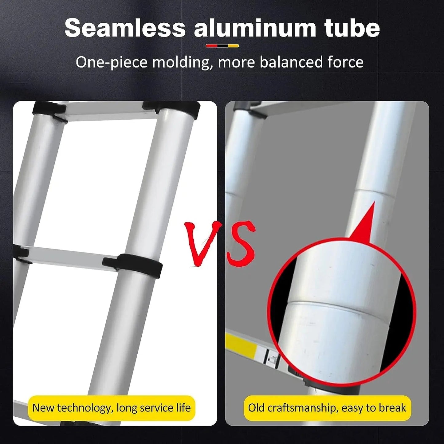 DayPlus 3.2-6.2M Telescopic Ladder with Roof Hook Kit Aluminium Portable Multi-Purpose Folding Portable Heavy Duty Extendable