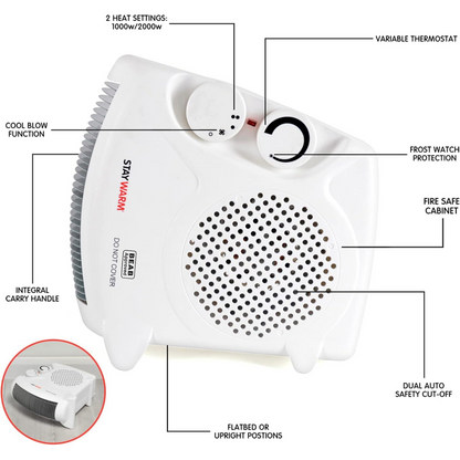 StayWarm 2000w Upright / Flatbed Fan Heater