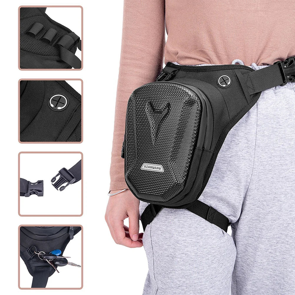 Tactical- Travel Bag Waterproof Motorcycle Waist Leg Bag Men Hip Bum Pack Leg Side Bag Ride Bags Outdoor Casual Fanny Pack Bag