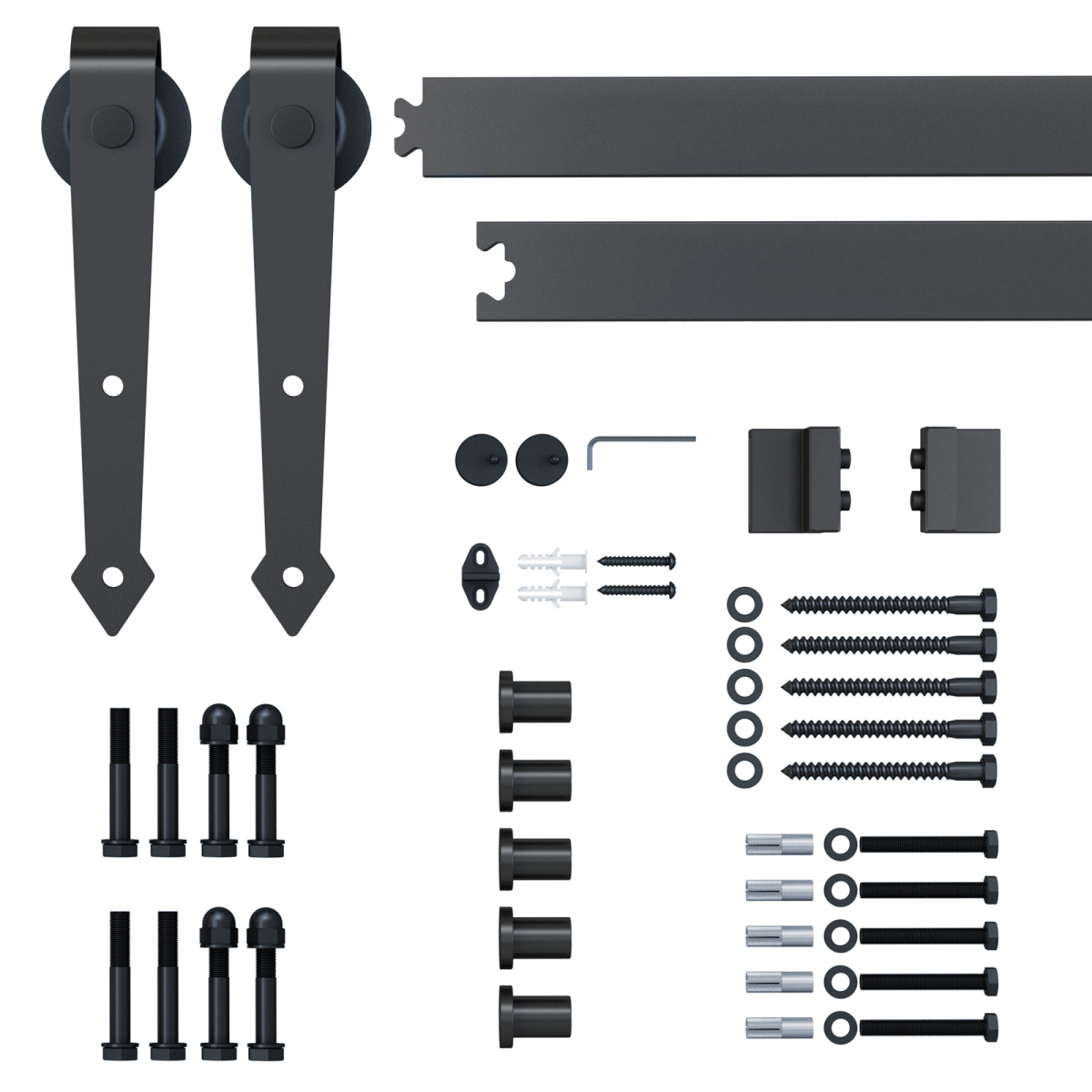 HOMCOM Sliding Wood Barn Door Track System Kit Hardware Set Stainless Steel
