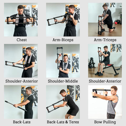 SPORTNOW Chest Expander with 10-50kg Adjustable Resistance for Men, Women