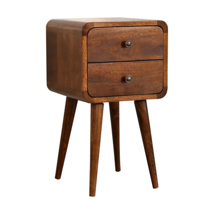 Artisan Furniture Solid Wood Mini Chestnut Curved Bedside