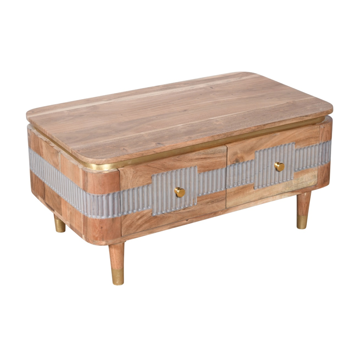 Wilton Acacia Wood 2 Drawers Coffee Table