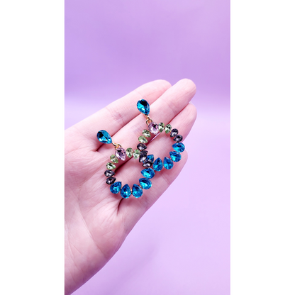 Disc Crystal Drop and Dangle Earrings