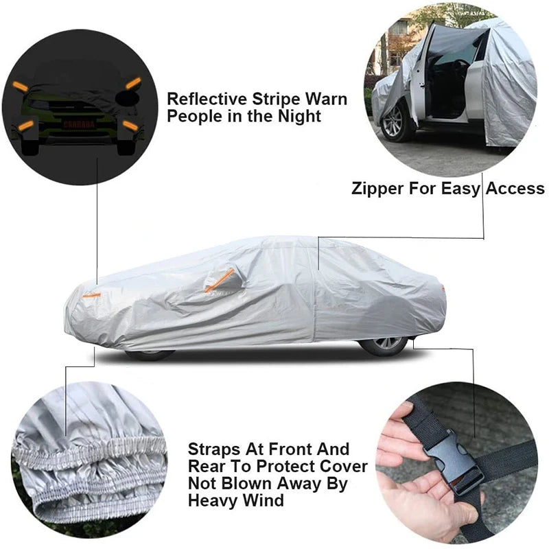 Kayme Add Cotton Car Cover Super Snow Cover Sunshade Waterproof Dustproof Full Universal Auto Protective For Sedan SUV