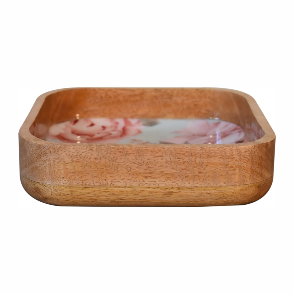 Artisan Furniture Serveware - Pink Floral Square Bowl Set of 2