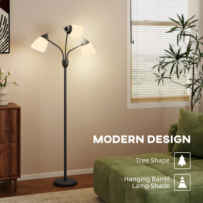 HOMCOM Arc Tree Floor Lamp with 3000K/4500K/6500K Colour Temperatures Black