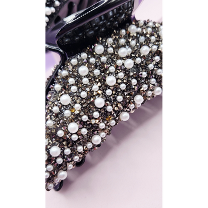 Pearl Rhinestone Hair Clamps Pack of 12