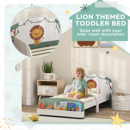 AIYAPLAY Toddler Bed, Lion-Themed Kids Bed Frame with Storage