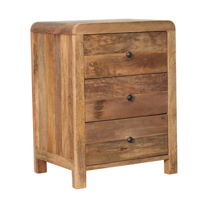 Artisan Furniture Solid Wood Aspen Oak-ish 3 Drawer Bedside