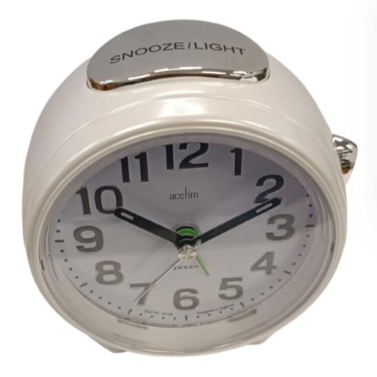 Acctim Eden Non Ticking Sweep Crescendo Alarm Clock in White - 16522