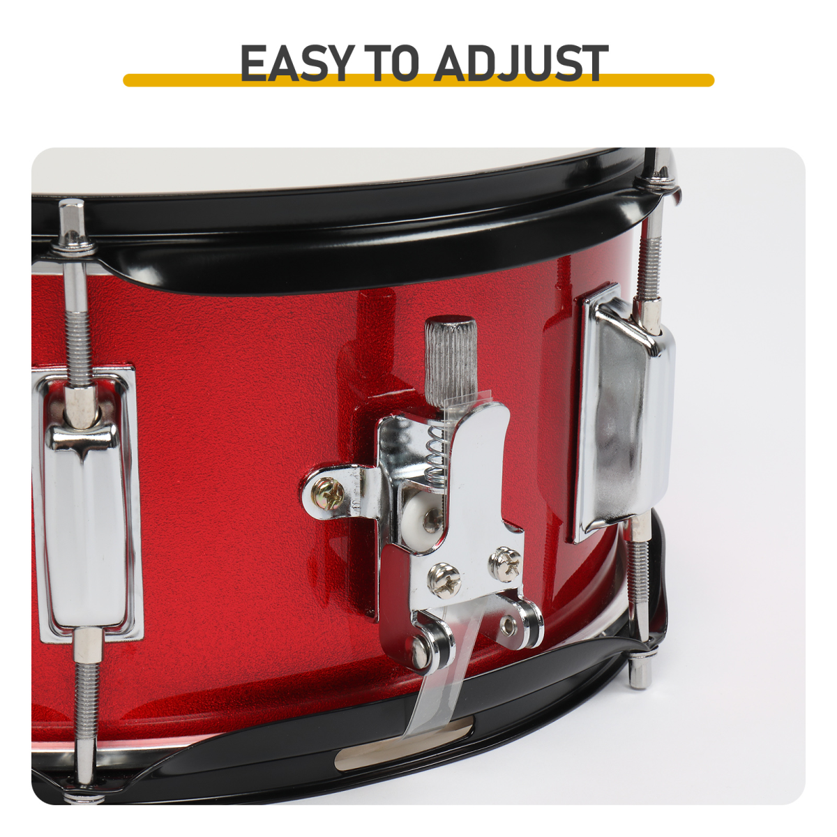 12 x 5.5 inches Professional Marching Snare Drum & Drum Stick & Strap & Wrench Kit Red