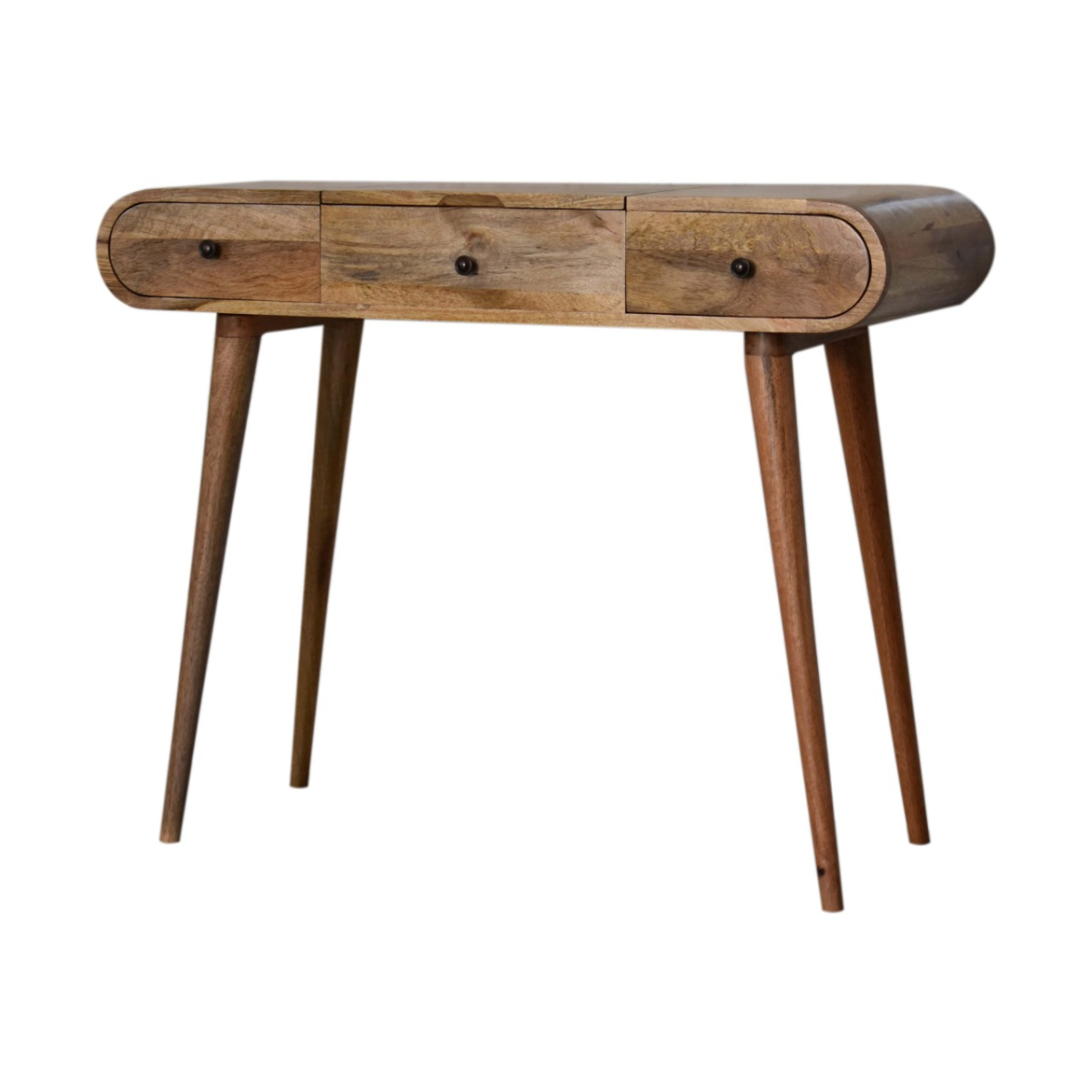 Artisan Furniture Solid Mango Wood Oak-ish Round Dressing Table 100x80x40 cm