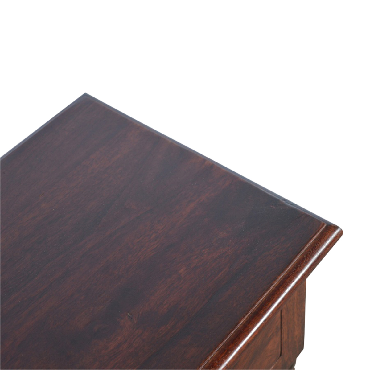 Artisan Furniture Solid Wood Turned Occasional Table, 1 Drawer and 2 Shelves, Dark Brown