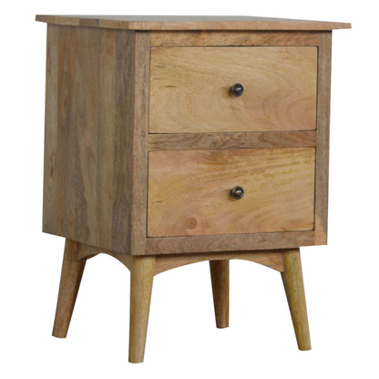Artisan Furniture Solid Wood Nordic Style Bedside with 2 Drawers