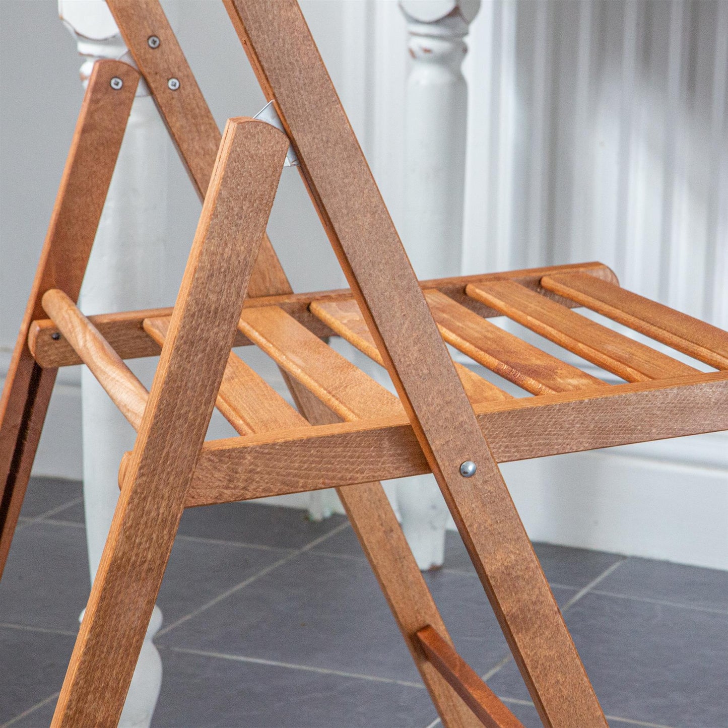 Brown Beech Wood Folding Chair