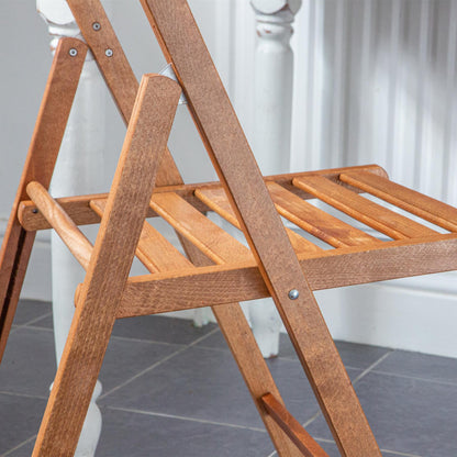 Brown Beech Wood Folding Chair