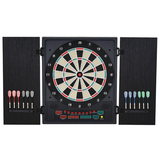 Medium-density fibreboard LED Electronic Dartboard w/ 12 Darts