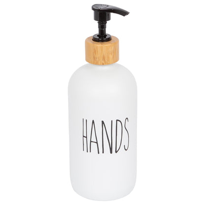 500ml White Glass Hand Soap Dispenser