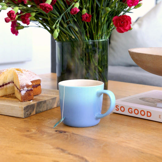 330ml Blue New Bone China Ombre Mugs - Pack of Six