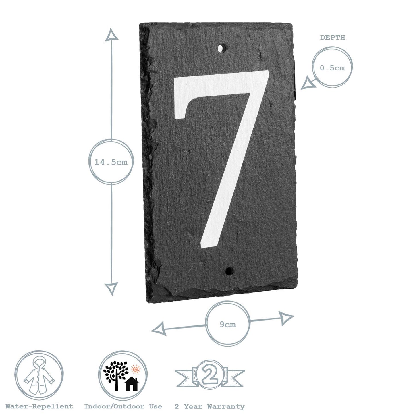 Number 7 Slate House Sign