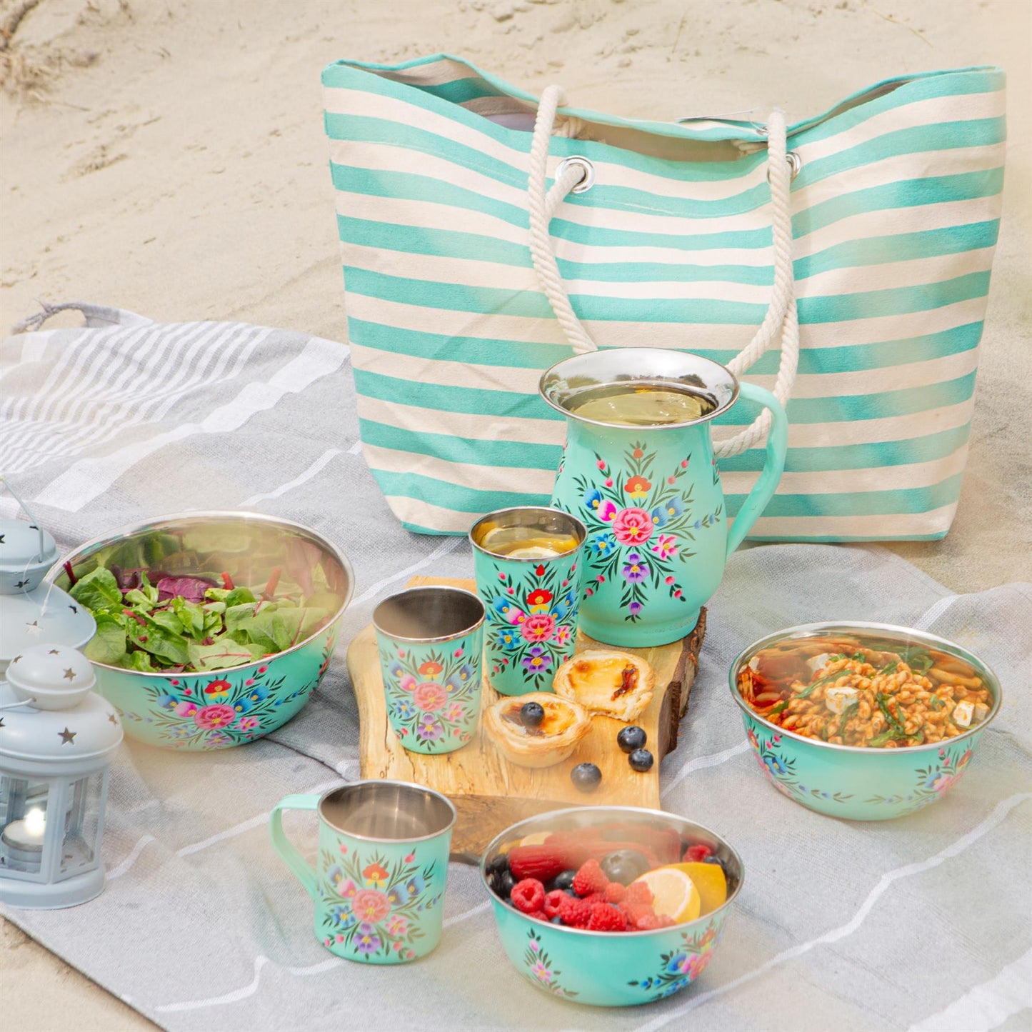 Pansy 18.5cm Stainless Steel Picnic Bowl