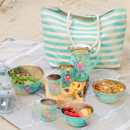 Pansy 18.5cm Stainless Steel Picnic Bowl