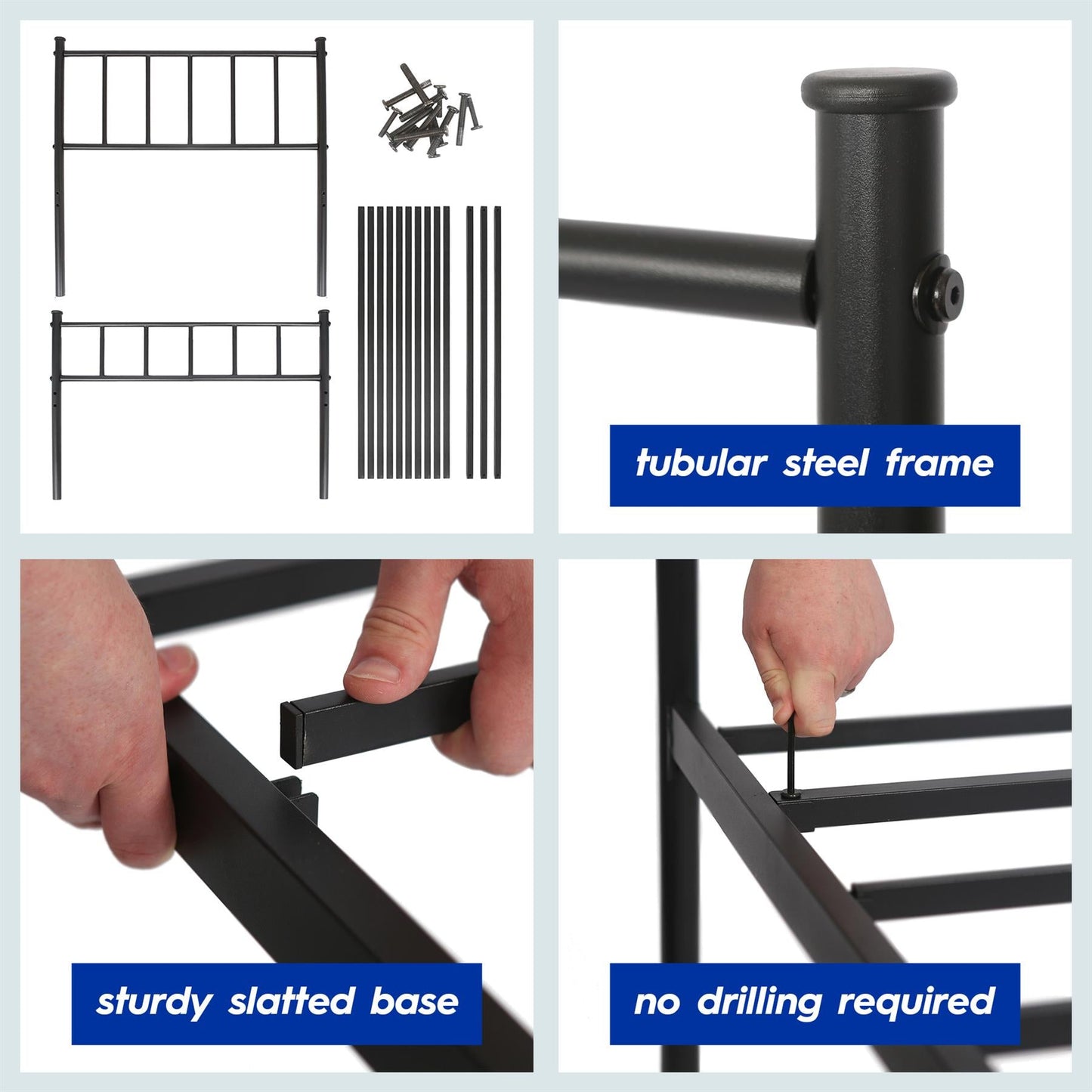 3ft Single Metal Bed Frame - Black