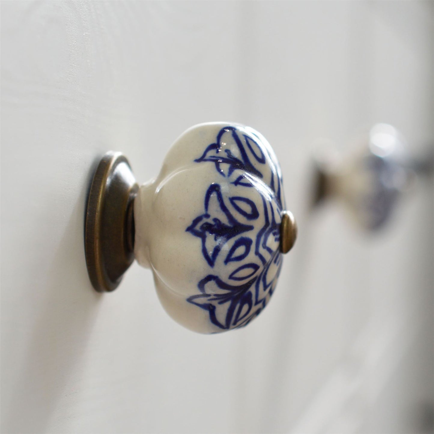 Vintage Floral Ceramic Cabinet Knob
