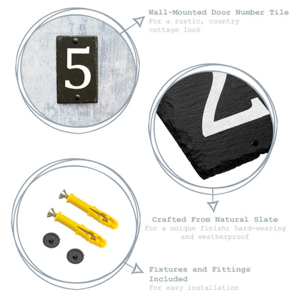 Number 6 Slate House Sign