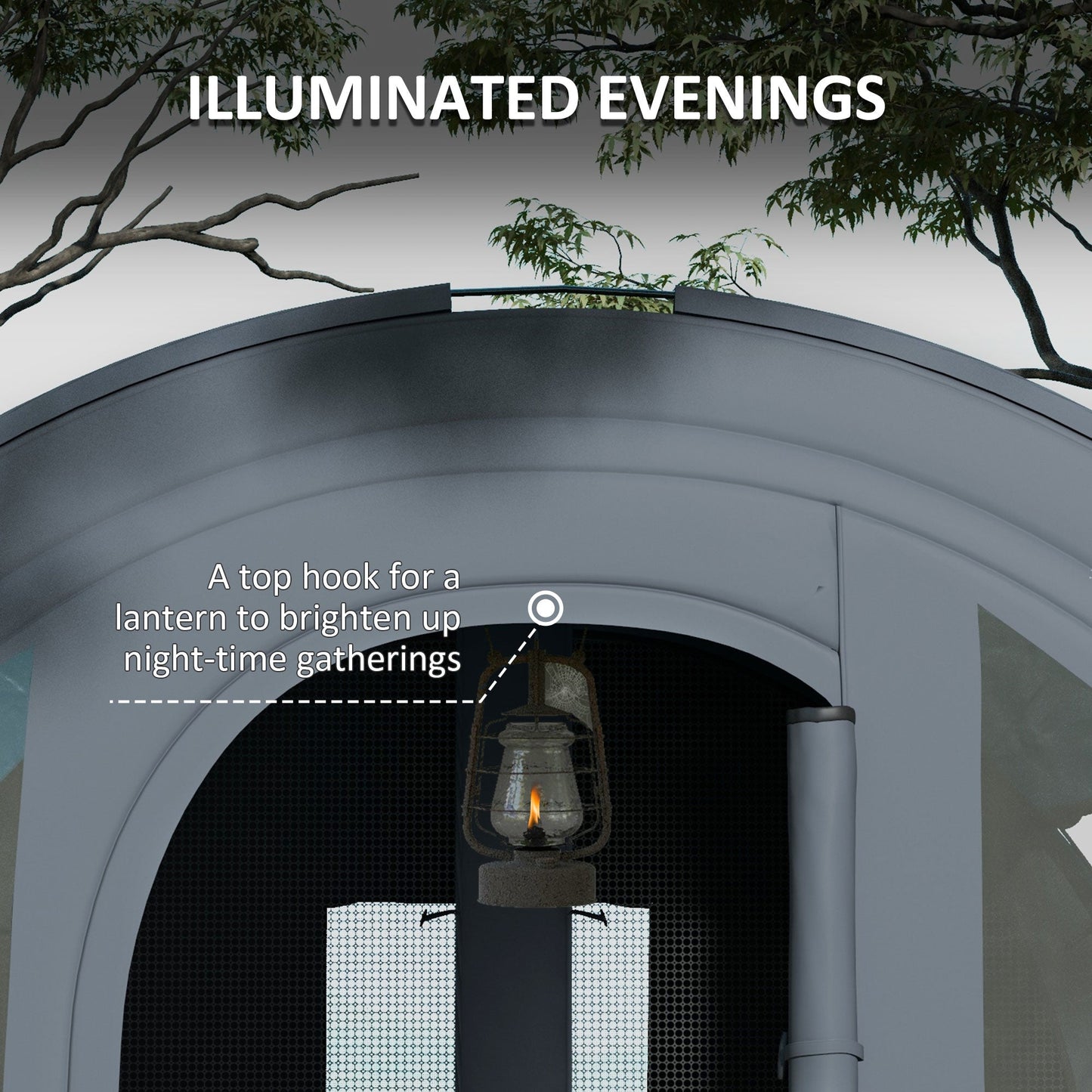 Outsunny Camping Tent, 3000mm Waterproof Family Tent for 5-6 Man, Grey and Blue