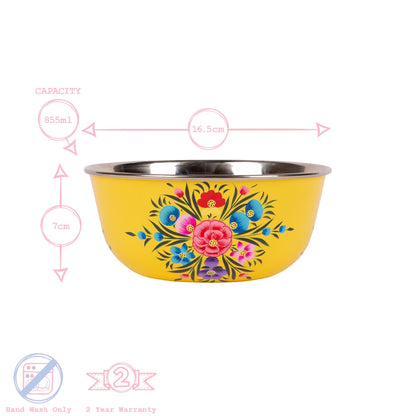 Pansy 16.5cm Stainless Steel Picnic Bowl