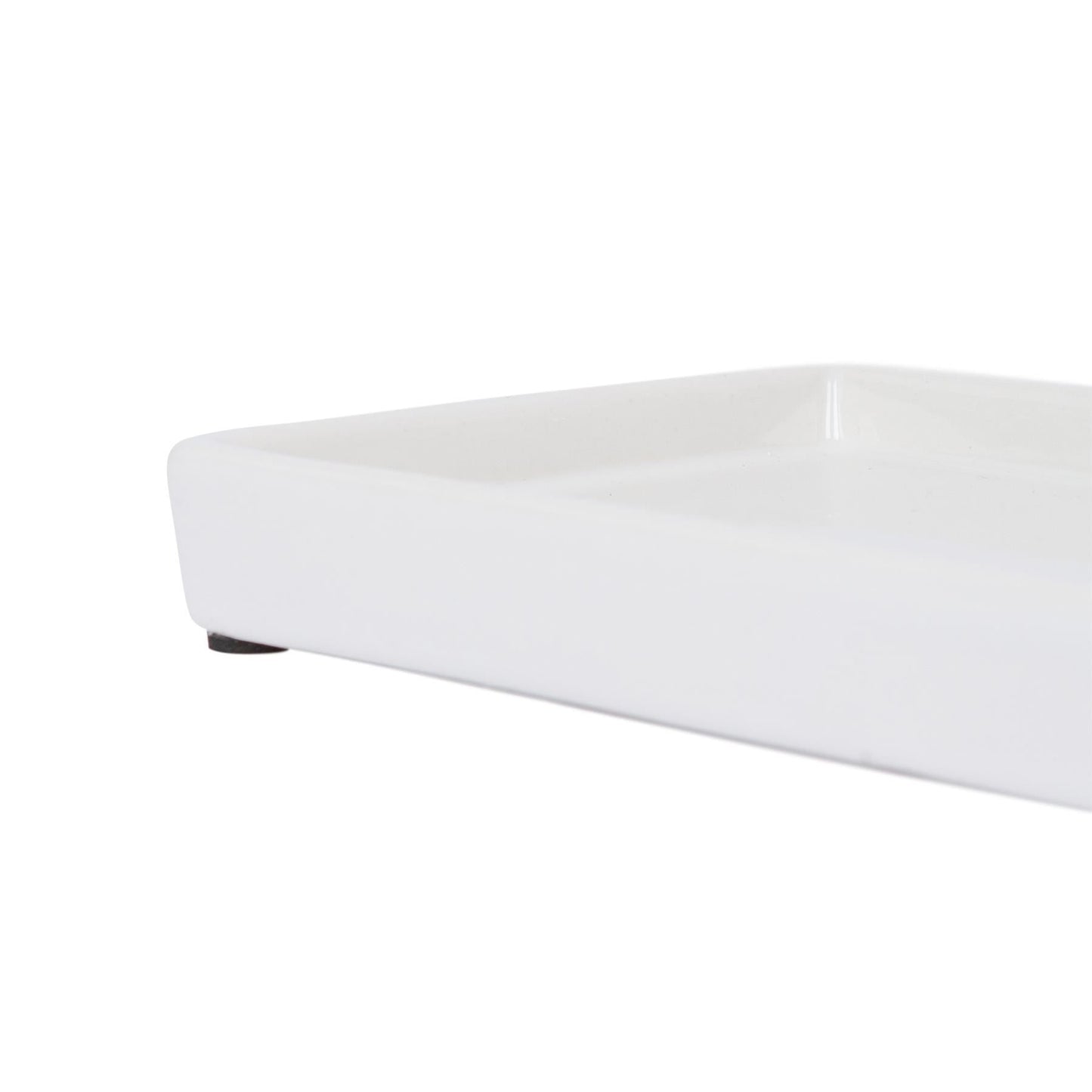 17cm White Ceramic Soap Dispenser Tray