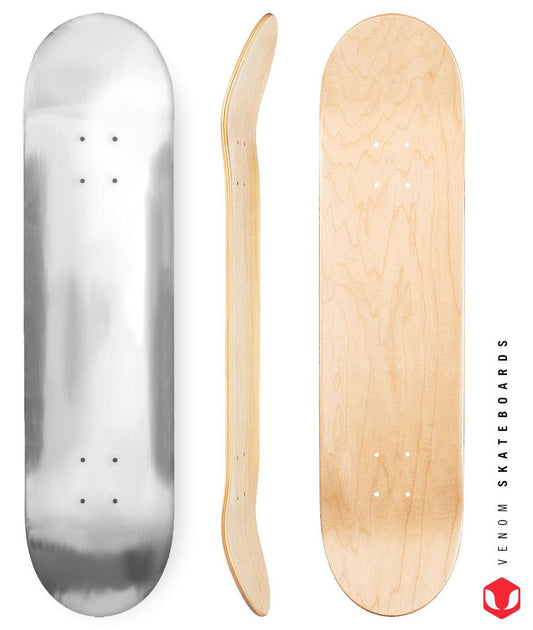 Venom Blank Skateboard Deck - Silver - 8.0"