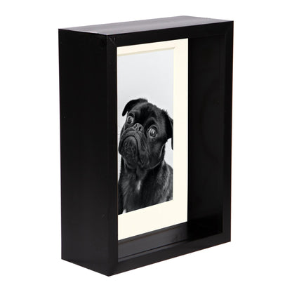 5" x 7" Black 3D Deep Box Photo Frame - with 4" x 6" Mount