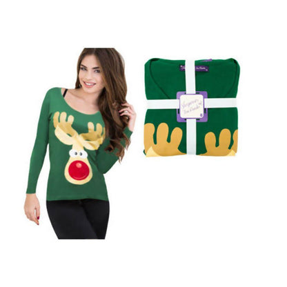 Women's Reindeer/Snowman Christmas Themed Winter Two-Piece Pyjama Set